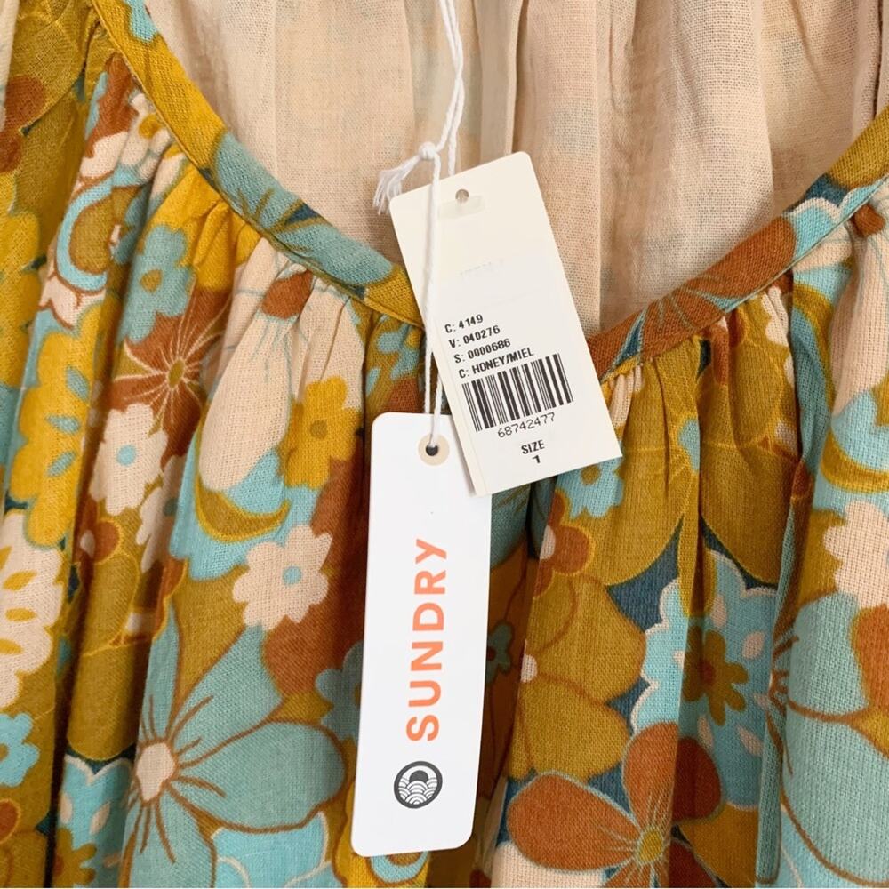 Sundry Retro Floral Maxi Dress Small NWT - Picture 6 of 9